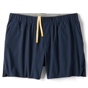 Huckberry Wellen Sevens Sports Shorts Lined Med Blue 5" Athletic Gym Performance